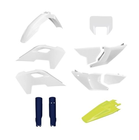 POLISPORT KOMPLET PLASTIKÓW (FULL KIT) HUSQVARNA TE/FE TPI '24-'25 W ZESTAWIE OSŁONA LAMPY PRZEDNIEJ I OSŁONY AMORTYZATORÓW KOLO POLISPORT