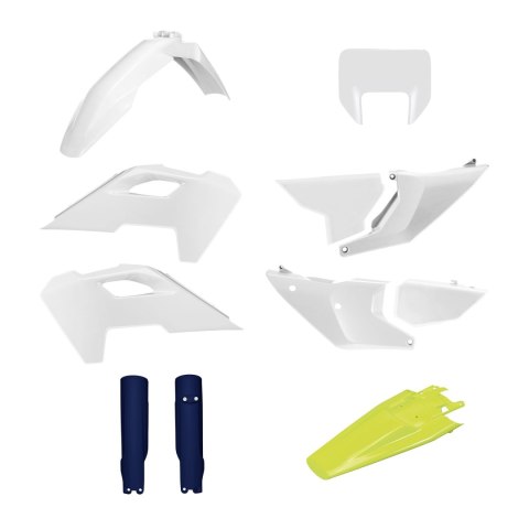 POLISPORT KOMPLET PLASTIKÓW (FULL KIT) HUSQVARNA TE/FE TPI '24-'25 W ZESTAWIE OSŁONA LAMPY PRZEDNIEJ I OSŁONY AMORTYZATORÓW KOLO POLISPORT