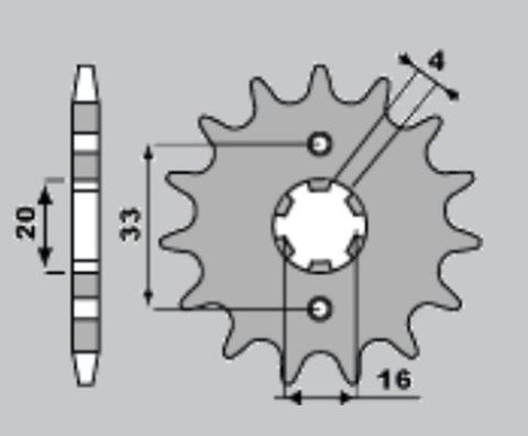 ZĘBATKA PRZEDNIA Z (A4240421130) 514/13z. KAWASAKI Z 250 '81-'82, GPZ 500 R '88-'90, GPZ 600 '85-'90, ZZR 600 '93-'06 - WYPRZEDA WYPRZEDAŻOWE MARKI