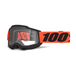 100 PROCENT GOGLE ACCURI 2 FERRANI - CLEAR LENS - KOLOR CZARNY/POMARAŃCZOWY SZYBKA PRZEŹROCZYSTA 100 PROCENT