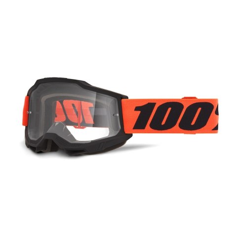 100 PROCENT GOGLE ACCURI 2 FERRANI - CLEAR LENS - KOLOR CZARNY/POMARAŃCZOWY SZYBKA PRZEŹROCZYSTA 100 PROCENT