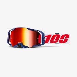 100 PROCENT GOGLE ARMATIC MACH Z - MIRROR RED LENS - KOLOR NIEBIESKI/CZERWONY/BIAŁY SZYBA CZERWONE LUSTRO 100 PROCENT