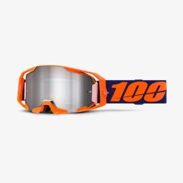 100 PROCENT GOGLE ARMATIC NEON ORANGE - MIRROR SILVER FLASH LENS - KOLOR POMARAŃCZOWY/FIOLETOWY SZYBA SREBRNE LUSTRO 100 PROCENT