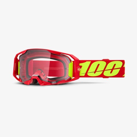 100 PROCENT GOGLE ARMATIC RED - CLEAR LENS - KOLOR CZERWONY/ŻÓŁTY FLUO SZYBA PRZEŹROCZYSTA 100 PROCENT