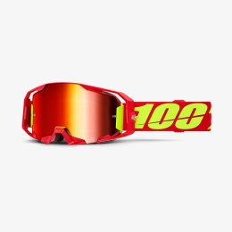 100 PROCENT GOGLE ARMATIC RED - MIRROR RED LENS - KOLOR CZERWONY/ŻÓŁTY FLUO SZYBA CZERWONE LUSTRO 100 PROCENT