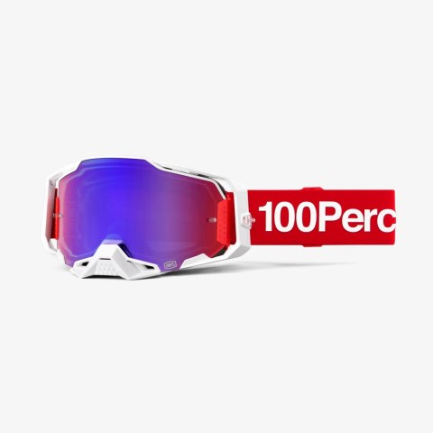 100 PROCENT GOGLE ARMEGA CORBIN - MIRROR BLUE/RED LENS - KOLOR CZERWONY/BIAŁY SZYBKA CZERONE/NIEBIESKIE LUSTRO 100 PROCENT