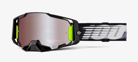 100 PROCENT GOGLE ARMEGA HIPER LIGHTSPEED - MIRROR SILVER FLASH LENS - KOLOR CZARNY/BIAŁY SZYBKA SREBRNE LUSTRO 100 PROCENT