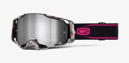 100 PROCENT GOGLE ARMEGA SARCELLE - MIRROR SILVER LENS - KOLOR CZARNY/RÓŻOWY SZYBKA SREBRNE LUSTRO 100 PROCENT