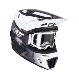 LEATT KASK MOTO 8.5 V24 (+GOGLE VELOCITY 5.5 GRATIS) HELMET KIT BLACK/WHITE KOLOR CZARNY/BIAŁY ROZMIAR L (59-60 cm) LEATT