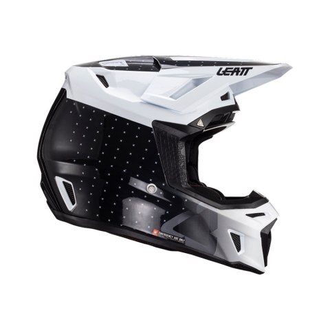 LEATT KASK MOTO 8.5 V24 (+GOGLE VELOCITY 5.5 GRATIS) HELMET KIT BLACK/WHITE KOLOR CZARNY/BIAŁY ROZMIAR L (59-60 cm) LEATT