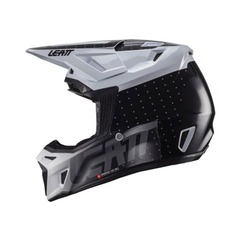 LEATT KASK MOTO 8.5 V24 (+GOGLE VELOCITY 5.5 GRATIS) HELMET KIT BLACK/WHITE KOLOR CZARNY/BIAŁY ROZMIAR L (59-60 cm) LEATT