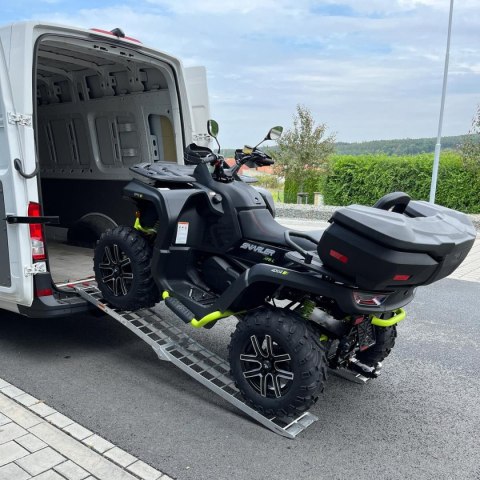 BIKETEC ZESTAW 2 SZT.UNIWERSALNA RAMPA NAJAZDOWA ALUMINIOWA KRATOWNICOWA MOTOCYKL / ATV 226 X 30,5 CM, MAX. 340 KG KOLOR SREBRNY BIKETEC OM