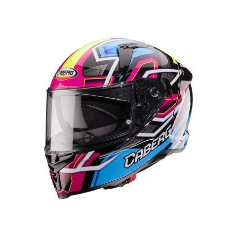 CABERG 2026 KASK INTEGRALNY Z BLENDĄ MODEL AVALON X BRAMA KOLOR CZARNY/NIEBIESKI/ŻÓŁTY FLUO/FUKSJA (INTENSYWNY ODCIEŃ RÓŻOWEGO)  CABERG