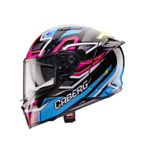 CABERG 2026 KASK INTEGRALNY Z BLENDĄ MODEL AVALON X BRAMA KOLOR CZARNY/NIEBIESKI/ŻÓŁTY FLUO/FUKSJA (INTENSYWNY ODCIEŃ RÓŻOWEGO)  CABERG