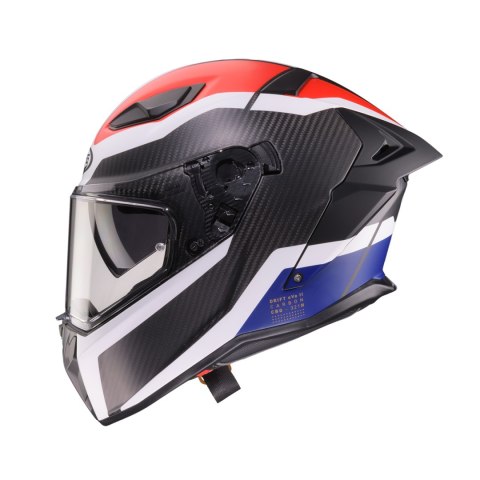 CABERG 2026 KASK INTEGRALNY Z BLENDĄ MODEL DRIFT EVO II CARBON CBR KOLOR CZARNY/NIEBIESKI/CZERWONY MAT ROZMIAR S CABERG