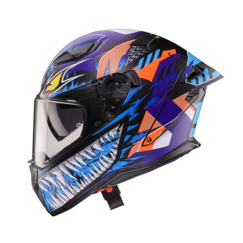 CABERG 2026 KASK INTEGRALNY Z BLENDĄ MODEL DRIFT EVO II NOBO KOLOR CZARNY MAT/CZERWONY FLUO/NIEBIESKI ROZMIAR L CABERG