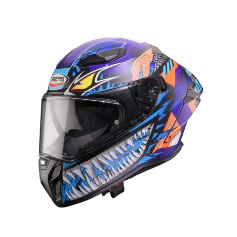 CABERG 2026 KASK INTEGRALNY Z BLENDĄ MODEL DRIFT EVO II NOBO KOLOR CZARNY MAT/CZERWONY FLUO/NIEBIESKI ROZMIAR S CABERG