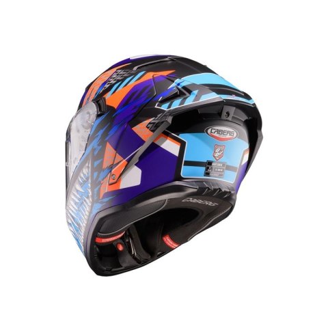 CABERG 2026 KASK INTEGRALNY Z BLENDĄ MODEL DRIFT EVO II NOBO KOLOR CZARNY MAT/CZERWONY FLUO/NIEBIESKI ROZMIAR S CABERG