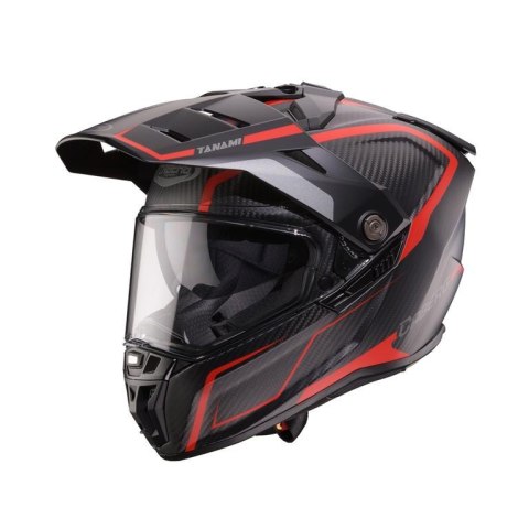 CABERG 2026 KASK OFFROAD / TRAIL / ADVENTURE DUOSPORT (DUAL) TANAMI CARBON GRAVITY KOLOR CZERWONY/SZARY ROZMIAR S CABERG