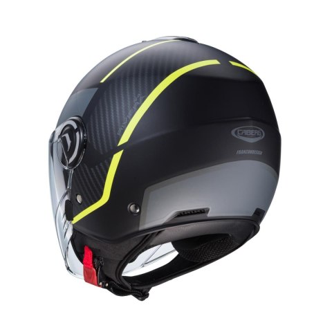 CABERG PROMOCJA KASK OTWARTY JET Z BLENDĄ MODEL RIVIERA V4X GEO KOLOR CZARNY MAT/ŻÓŁTY FLUO/SZARY ROZMIAR XL CABERG