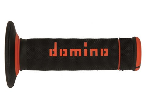 DOMINO MANETKI (GRIPY) OFF ROAD DWUSKŁADNIKOWE KOLOR CZARNY POMARAŃCZOWY DOMINO