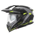 KAPPA 2025/05 KASK KV33 GRAPHIC WIZZARD ENDURO DUAL OFF ROAD Z SZYBĄ I BLENDĄ KOLOR CZARNY SZARY ŻÓŁTY FLUO MATT ROZMIAR 63 / XX KAPPA