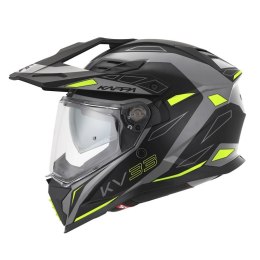 KAPPA 2025/05 KASK KV33 GRAPHIC WIZZARD ENDURO DUAL OFF ROAD Z SZYBĄ I BLENDĄ KOLOR CZARNY SZARY ŻÓŁTY FLUO MATT ROZMIAR 63 / XX KAPPA