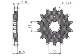 SUNSTAR ZĘBATKA PRZEDNIA 2046 14 HONDA CMX 250`87-`05 (JTF270.14) (ŁAŃC. 520) (204614JT) SUNSTAR