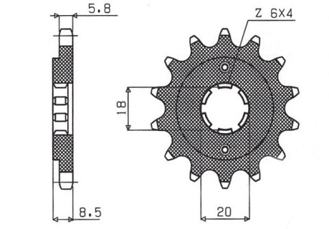 SUNSTAR ZĘBATKA PRZEDNIA 2046 14 HONDA CMX 250`87-`05 (JTF270.14) (ŁAŃC. 520) (204614JT) SUNSTAR