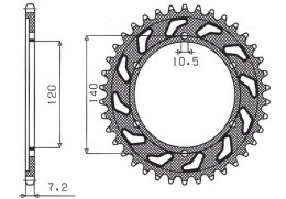 SUNSTAR ZĘBATKA TYLNA 5301 46 SUZUKI GSXR 600 (98-00) (JTR498.46) (ŁAŃC. 525) (530146JT) SUNSTAR