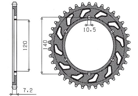 SUNSTAR ZĘBATKA TYLNA 5301 46 SUZUKI GSXR 600 (98-00) (JTR498.46) (ŁAŃC. 525) (530146JT) SUNSTAR