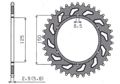 SUNSTAR ZĘBATKA TYLNA 899 40 KTM SX/EXC (JTR897.40) (ŁAŃC. 520) (89940JT) SUNSTAR