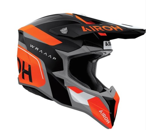 AIROH CROSS / ENDURO / ATV / QUAD WRAAAP CONQUER KOLOR POMARAŃCZOWY/CZARNY/BIAŁY MAT ROZMIAR S AIROH