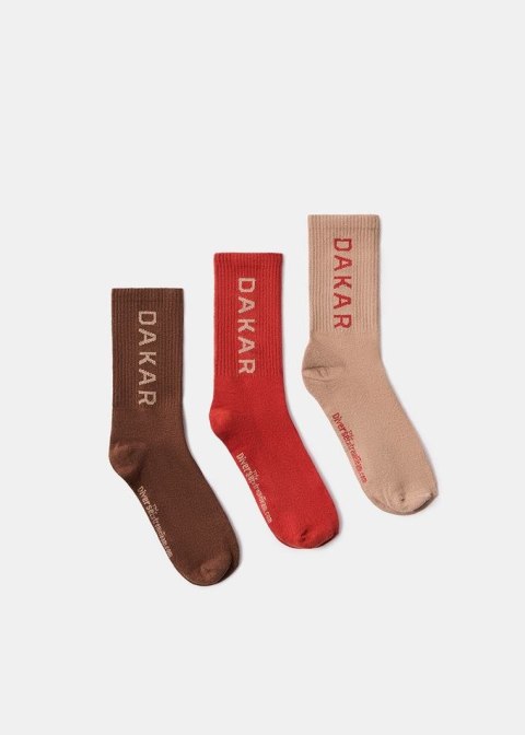 DIVERSE NOWY TOWAR EXTREME TEAM - DAKAR RALLY SKARPETY DKR ATHLAN 3P 256 KOLOR BEŻOWY/CZERWONY ROZMIAR 43-46 DAKAR RALLY