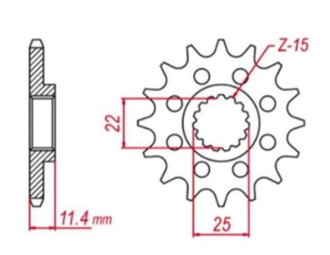 GROSSKOPF ZĘBATKA PRZEDNIA 1252 16 KTM LC4 400/600/620/640/690 (JTF1902.16)* (ŁAŃC. 520) GROSSKOPF