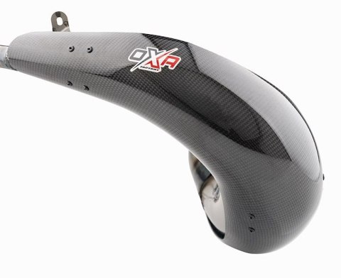 OXA FACTORY 2025/12 OSŁONA KARBONOWA DYFUZORA (TUBY REZONANSOWEJ) CARBON PROTECTION DO OXA FACTORY FRONT PIPE X8 125 CC KTM / YA OXA