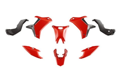 RACETECH (RTECH) 2025/12 KOMPLET PLASTIKÓW (BEZ PRZEDNIEGO BŁOTNIKA) T7 YAMAHA TENERE 700 '25-'26 KOLOR CZARNY / CZERWONY RACETECH