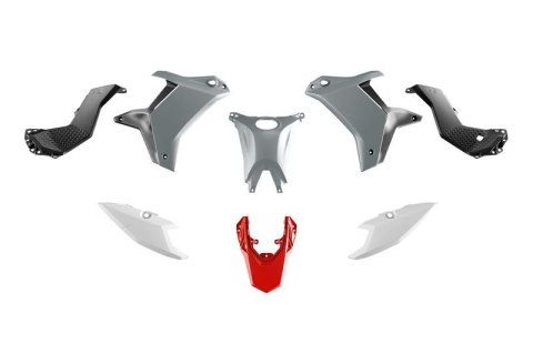 RACETECH (RTECH) 2025/12 KOMPLET PLASTIKÓW (BEZ PRZEDNIEGO BŁOTNIKA) T7 YAMAHA TENERE 700 '25-'26 KOLOR SZARY / CZARNY / BIAŁY / RACETECH