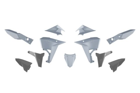 RACETECH (RTECH) 2025/12 KOMPLET PLASTIKÓW (REVOLUTION) (BEZ PRZEDNIEGO BŁOTNIKA) KOVE X PRO / RALLY 800 '24-'25 KOLOR SZARY / C RACETECH