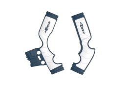 RACETECH (RTECH) 2025/12 OSŁONY RAMY (KOMPLET) BI-MATERIAL SUPER GRIP HUSQVARNA TC 65 '17-'24 KOLOR NIEBIESKI / BIAŁY RACETECH