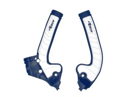 RACETECH (RTECH) 2025/12 OSŁONY RAMY (KOMPLET) BI-MATERIAL SUPER GRIP HUSQVARNA TC 85 '18-'24 KOLOR NIEBIESKI / BIAŁY RACETECH