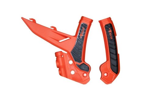 RACETECH (RTECH) 2025/12 OSŁONY RAMY (KOMPLET) BI-MATERIAL SUPER GRIP KTM EXC / EXCF 150 / 250 / 300 / 450 / 500 '24, SX 250 / 3 RACETECH