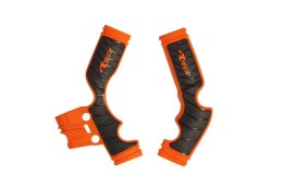 RACETECH (RTECH) 2025/12 OSŁONY RAMY (KOMPLET) BI-MATERIAL SUPER GRIP KTM SX 65 '16-'24 KOLOR POMARAŃCZOWY / CZARNY RACETECH