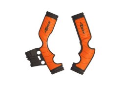 RACETECH (RTECH) 2025/12 OSŁONY RAMY (KOMPLET) BI-MATERIAL SUPER GRIP KTM SX 65 '16-'24 KOLOR POMARAŃCZOWY / CZARNY RACETECH