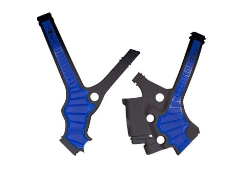 RACETECH (RTECH) 2025/12 OSŁONY RAMY (KOMPLET) BI-MATERIAL SUPER GRIP YAMAHA YZ 85 '22-'24 KOLOR CZARNY / NIEBIESKI RACETECH