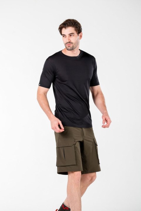 WOOLONA NOTUS KOSZULKA TERMOAKTYWNA MĘSKA (T-SHIRT) (100% WEŁNY MERINO) KOLOR CZARNY ROZMIAR XL WOOLONA