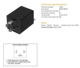DZE PRZERYWACZ KIERUNKOWSKAZÓW UNIWERSALNY (12V 4x21W) DZE ELEKTRYKA