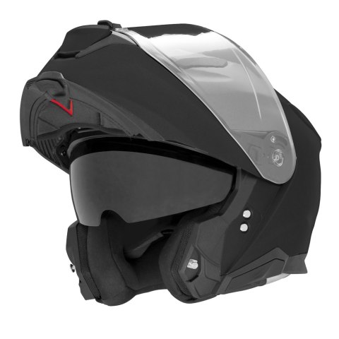 NOX KASK SZCZĘKOWY (FLIP-UP) Z BLENDĄ N967 CONQUER KOLOR CZARNY MAT/CZERWONY ROZMIAR S NOX