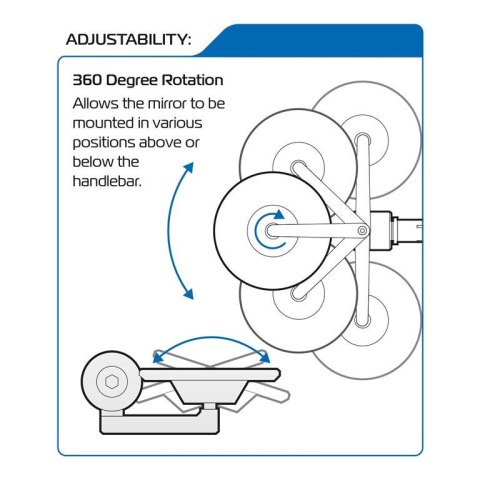 OXFORD 12/2025 LUSTERKO PREMIUM NA KONIEC KIEROWNICY OKRĄGŁE 360 STOPNI KOLOR CZARNY OXFORD