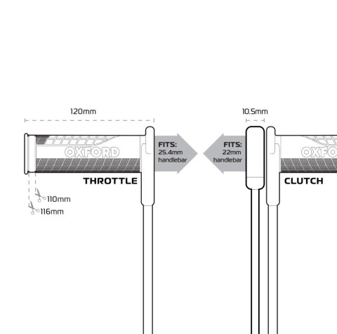 OXFORD 12/2025 MANETKI PODGRZEWANE DO MOTOCYKLA ADVANCED TOURING Z PRZEŁĄCZNIKIEM PRZY MANETCE OXFORD